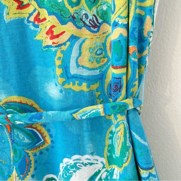 Ralph Lauren Y2K Paisley Ruffle Fit & Flare Sleeveless Dress Cotton Barely Worn - Picture 8 of 16